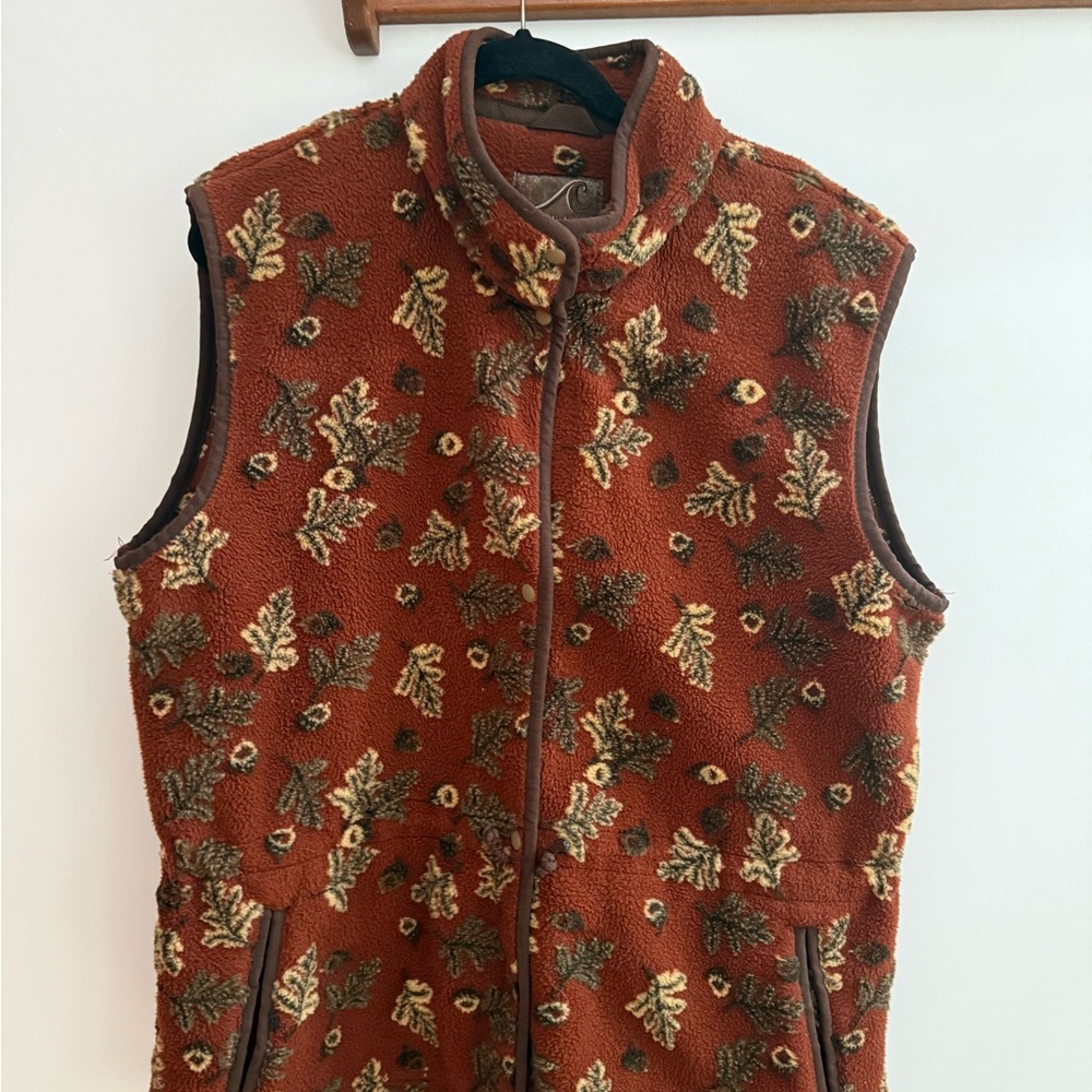 Vintage Floral Rust and Brown Vest